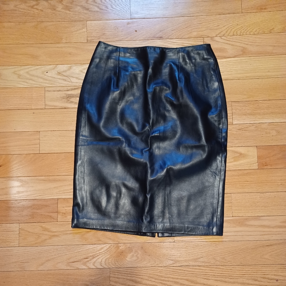 Brisa New York Black Leather skirt